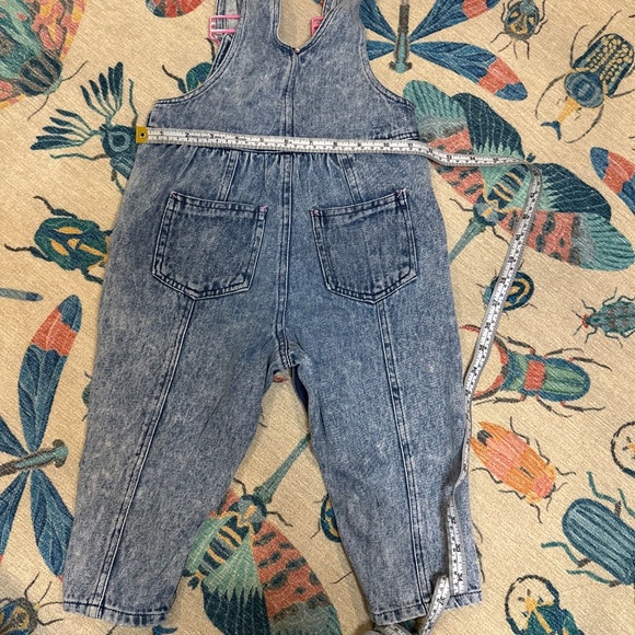90s Happy kids Snap Overalls with Eiffel Tower embroidery 24M - Picture 5 of 6